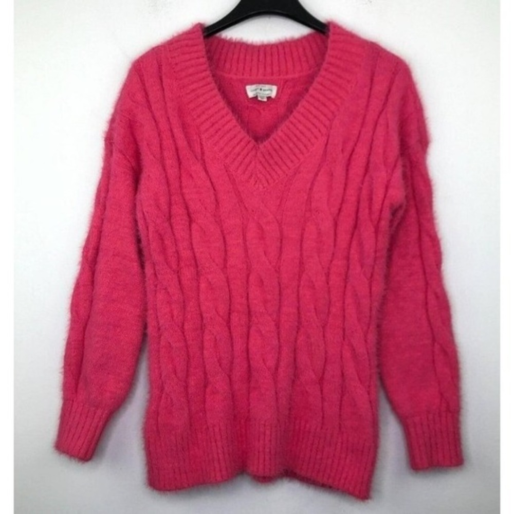 lucky brand Women's Cable‎   Knit Sweater Pink S